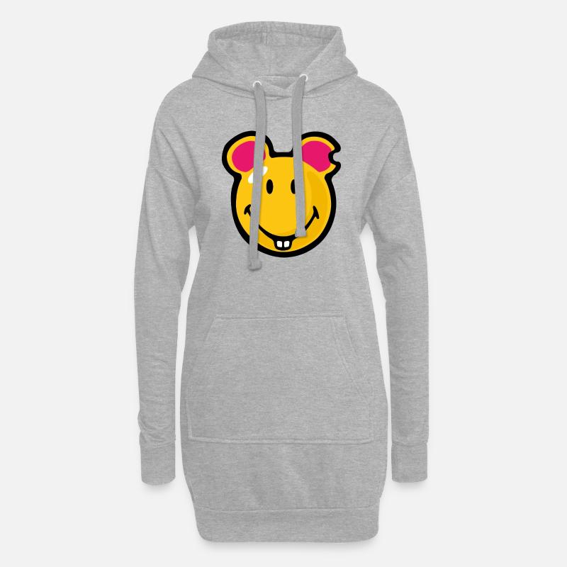 Smiley Mouse - Hoodie-Kleid - Grau meliert