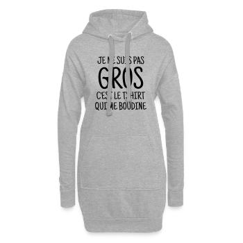 Gros / Grosse / Humour / Kilo / Drôle - Sweat-shirt à capuche long Femme - gris chiné - Devant