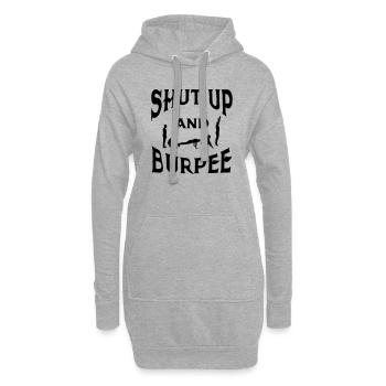 Shut Up And Burpee - Hoodie-Kleid - Grau meliert - Vorne