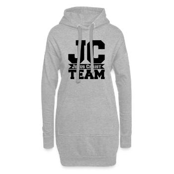 J C copains d'équipage d'équipe exigeant texte jés - Sweat-shirt à capuche long Femme - gris chiné - Devant