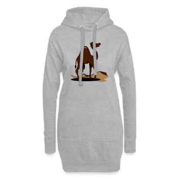 Kamel witzig lustig süss - Hoodie-Kleid - Grau meliert - Vorne