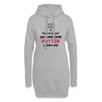 poterie / potier / vase / sculpteur - Sweat-shirt à capuche long Femme - gris chiné - Devant