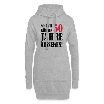 50_jahre - Hoodie-Kleid - Grau meliert - Vorne