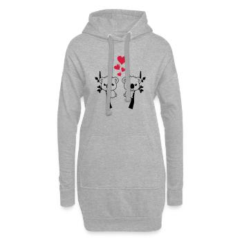 koalas_in_love_001 - Hoodie-Kleid - Grau meliert - Vorne