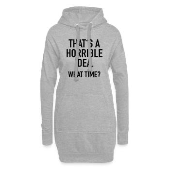 Funny Quote: Horrible Idea - Sweat-shirt à capuche long Femme - gris chiné - Devant