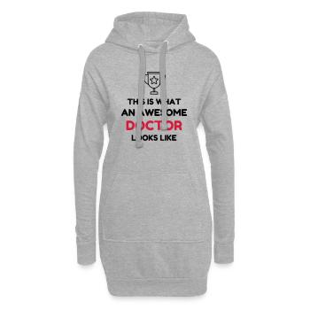 Arzt / Medizin / Ärztin / doctor - Hoodie-Kleid - Grau meliert - Vorne
