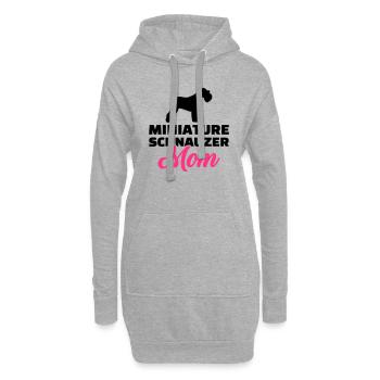 Zwergschnauzer - Hoodie-Kleid - Grau meliert - Vorne