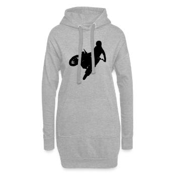 Motocross - Moto Cross - Supercross - MX - Hoodie-Kleid - Grau meliert - Vorne
