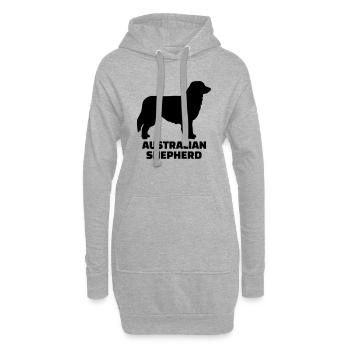 Australian Shepherd - Hoodie-Kleid - Grau meliert - Vorne