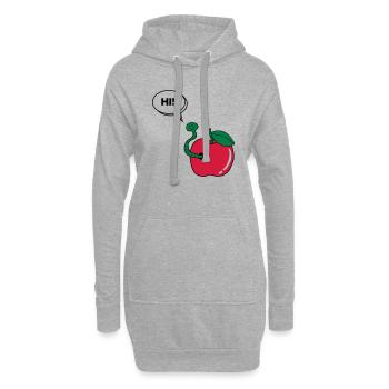 wurm_hi_02 - Hoodie-Kleid - Grau meliert - Vorne