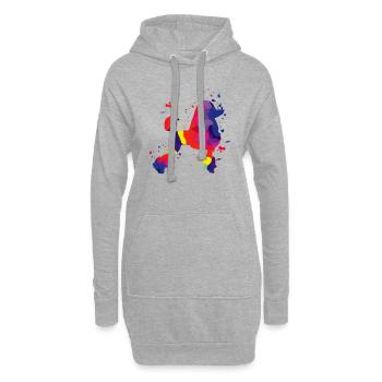 Watercolor poodle dog simple rainbow - Hoodie-Kleid - Grau meliert - Vorne