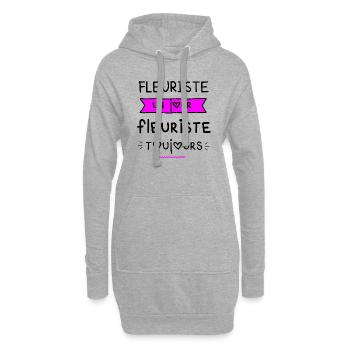 T shirt fleuriste un jour fleuriste toujours. - Sweat-shirt à capuche long Femme - gris chiné - Devant