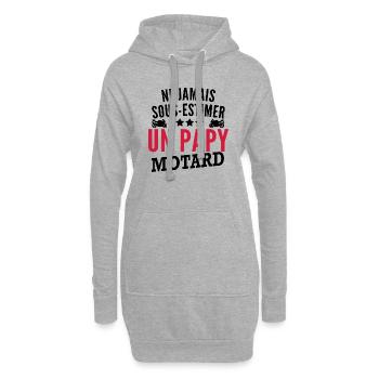 ne jamais sous estimer un papy motard - Sweat-shirt à capuche long Femme - gris chiné - Devant