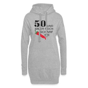 50 und scharf wie chili - Hoodie-Kleid - Grau meliert - Vorne