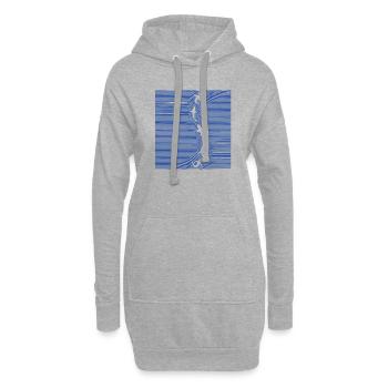 Shark-Familie - Hoodie-Kleid - Grau meliert - Vorne