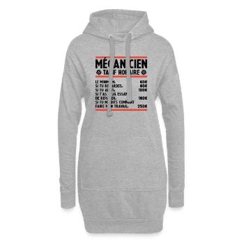 Mécanicien Tarif Horaire Humour Mechanic Cadeau - Sweat-shirt à capuche long Femme - gris chiné - Devant
