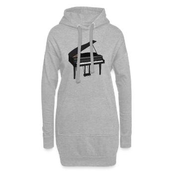 piano piano aile - Sweat-shirt à capuche long Femme - gris chiné - Devant