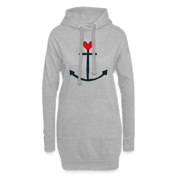 Anker - Hoodie-Kleid - Grau meliert - Vorne