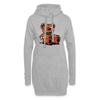 Gruseliger Horror Bär für Halloween - Hoodie-Kleid - Grau meliert - Vorne