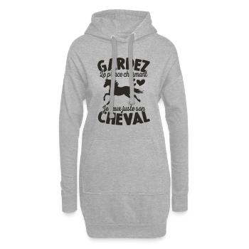 Gardez Le Prince Charmant Je Veux Juste Son Cheval - Sweat-shirt à capuche long Femme - gris chiné - Devant