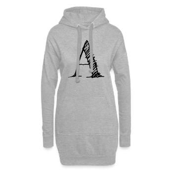 Buchstabe "A" Comic Schwarz - Hoodie-Kleid - Grau meliert - Vorne