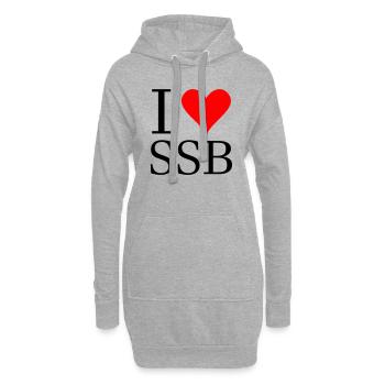 Ich liebe ssb - Hoodie-Kleid - Grau meliert - Vorne