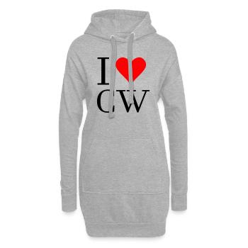 Ich liebe cw Amateurfunk - Hoodie-Kleid - Grau meliert - Vorne