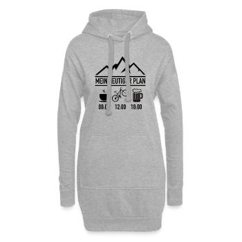 Mein heutiger Plan Kaffee Fahrrad Bier - Hoodie-Kleid - Grau meliert - Vorne