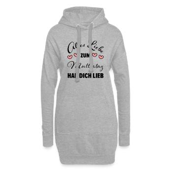 Glückwunsch zum Muttertag Geschenkidee - Hoodie-Kleid - Grau meliert - Vorne