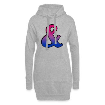 Vous et moi Bi Drapeau Ampersand Symbole Bisexuel - Sweat-shirt à capuche long Femme - gris chiné - Devant