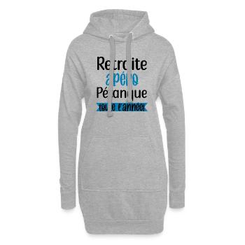 Retraite apéro pétanque toute l'année retraite - Sweat-shirt à capuche long Femme - gris chiné - Devant