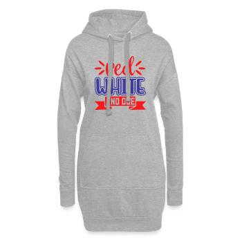Rouge blanc et dû - Sweat-shirt à capuche long Femme - gris chiné - Devant