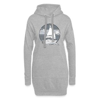 Segelboot - Hoodie-Kleid - Grau meliert - Vorne