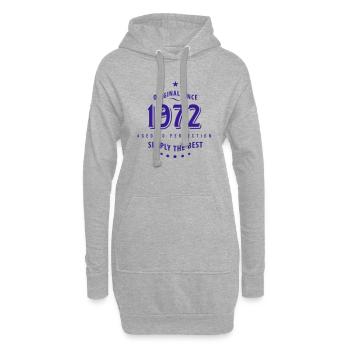 Original seit 1972 Geburtstag simply the best Star - Hoodie-Kleid - Grau meliert - Vorne