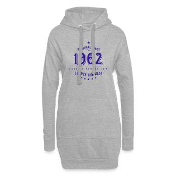 Original depuis 1962 anniversaire tout simplement la meilleure star - Sweat-shirt à capuche long Femme - gris chiné - Devant