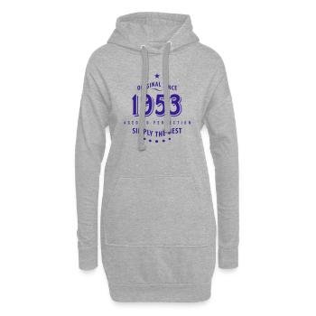 Original seit 1953 Geburtstag simply the best Star - Hoodie-Kleid - Grau meliert - Vorne