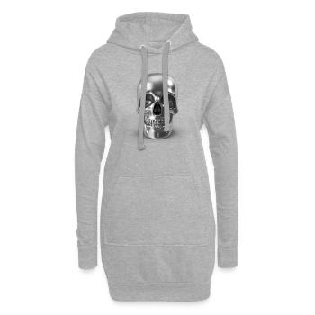 Silver Skull - silber schädel 3D - Hoodie-Kleid - Grau meliert - Vorne