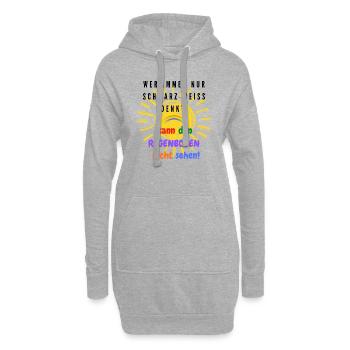Denke Lieber Bunt - Hoodie-Kleid - Grau meliert - Vorne
