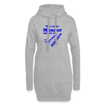 Alphorn blau - Hoodie-Kleid - Grau meliert - Vorne