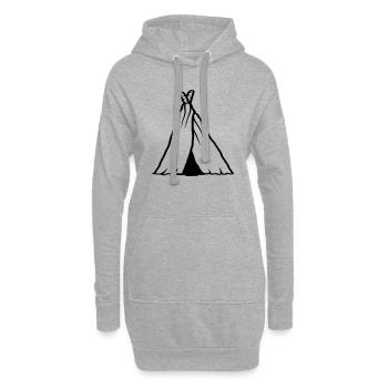 Camping hobby Tente primitive - Sweat-shirt à capuche long Femme - gris chiné - Devant