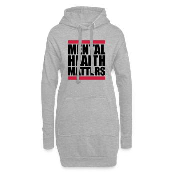 mental health matters Zitat - Hoodie-Kleid - Grau meliert - Vorne