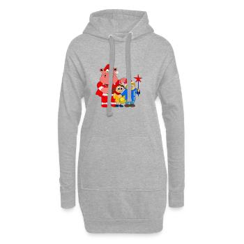 weihnachten nilpferd hippo adventskranz christmas - Hoodie-Kleid - Grau meliert - Vorne