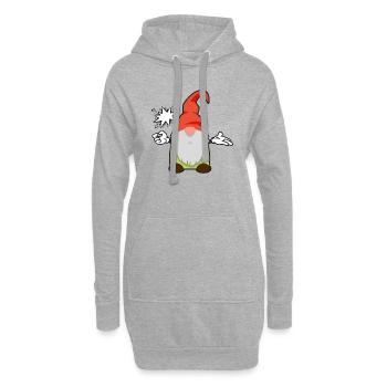 Bain Grummelzwerg - Sweat-shirt à capuche long Femme - gris chiné - Devant