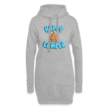 happy camper - camping life - Sweat-shirt à capuche long Femme - gris chiné - Devant