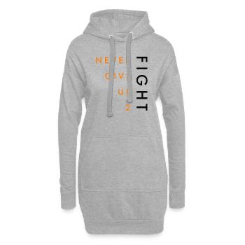 NEVER GIVE UP 2 FIGHT - Hoodie-Kleid - Grau meliert - Vorne
