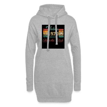 70 rock authentic vintage rétro vinil anniversaire - Sweat-shirt à capuche long Femme - gris chiné - Devant