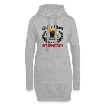 Halts Maul ich bin voll Nett mit feurigen Büffel - Hoodie-Kleid - Grau meliert - Vorne