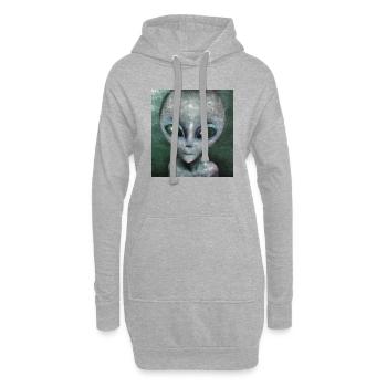 Alien - Hoodie Dress - heather grey - Front