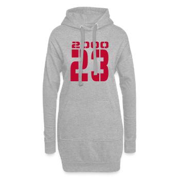 Année de naissance Anniversaire Nouvel An Né en 2023 - Sweat-shirt à capuche long Femme - gris chiné - Devant