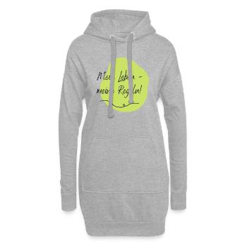 Mein Leben - meine Regeln! - Hoodie-Kleid - Grau meliert - Vorne